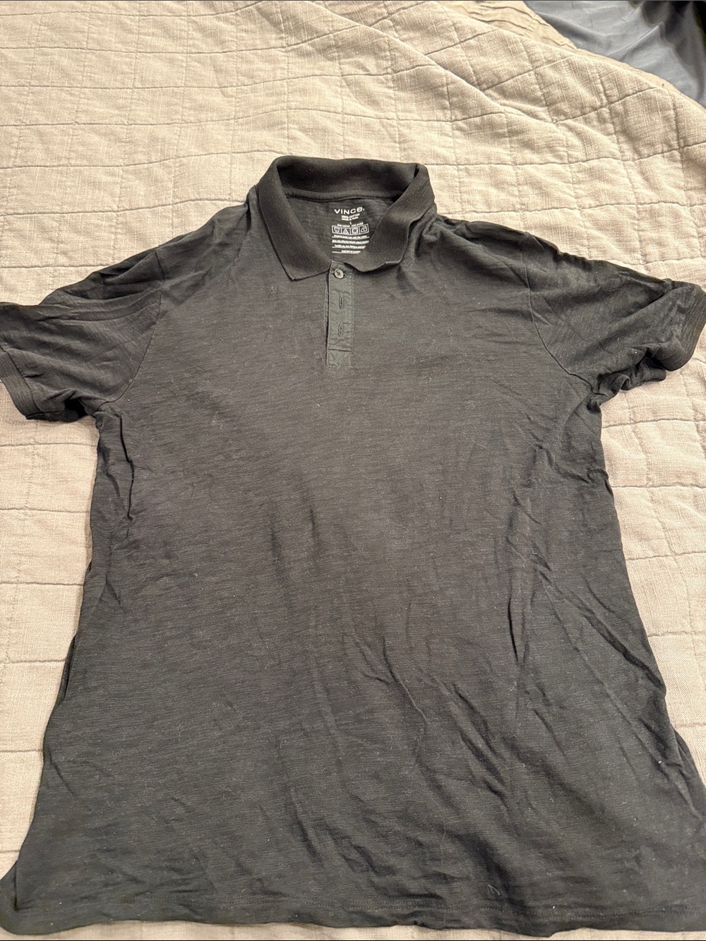 Vince Men's Black Short-Sleeve Polo